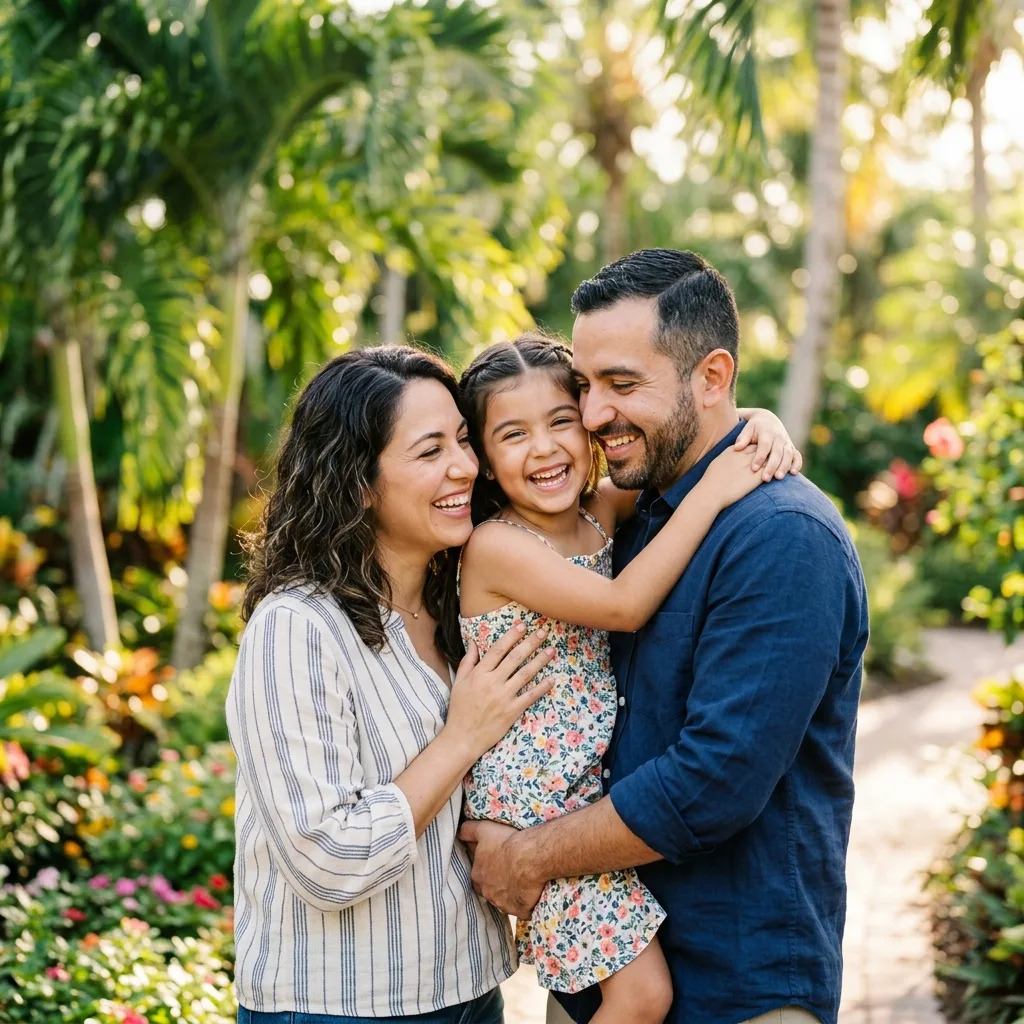 Hispanic family in Florida reviewing Obamacare health insurance options