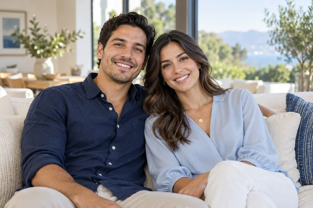 Pareja revisando su protección familiar